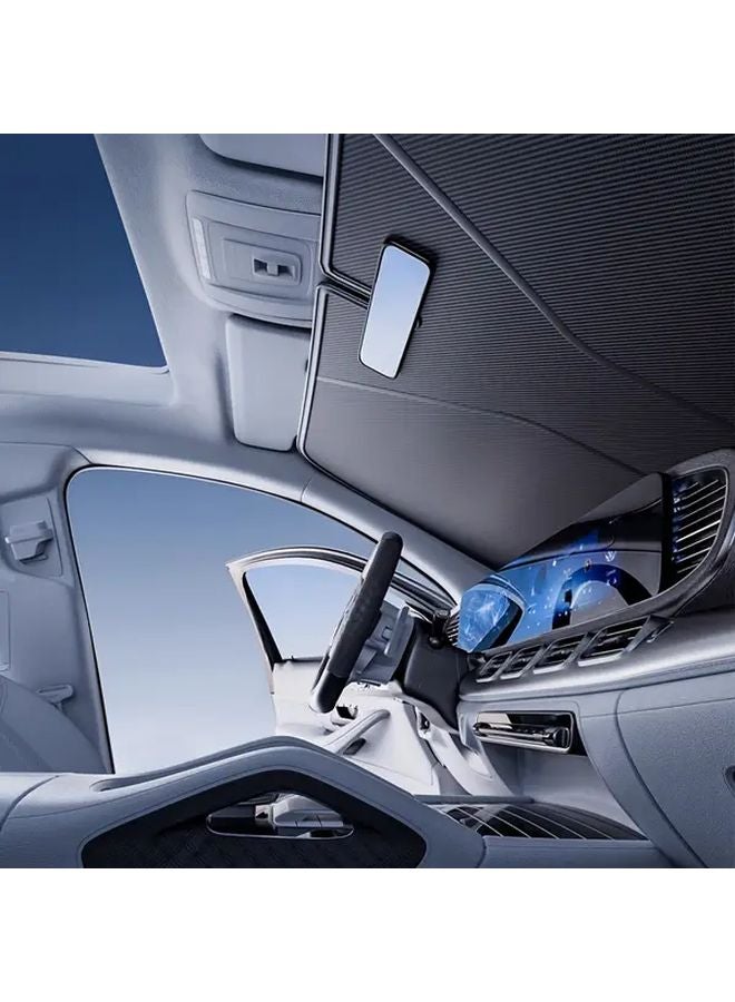 Foldable Car Sun Visor Front Windshield Sunshade Heat Insulation 55 91x29 53 Inch Small Size - Image 4